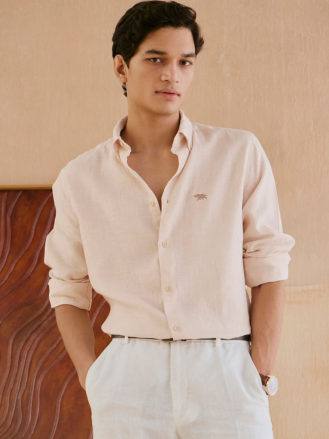 Andamen Men Casual Linen Woven Regular Fit Shirt-picture-25