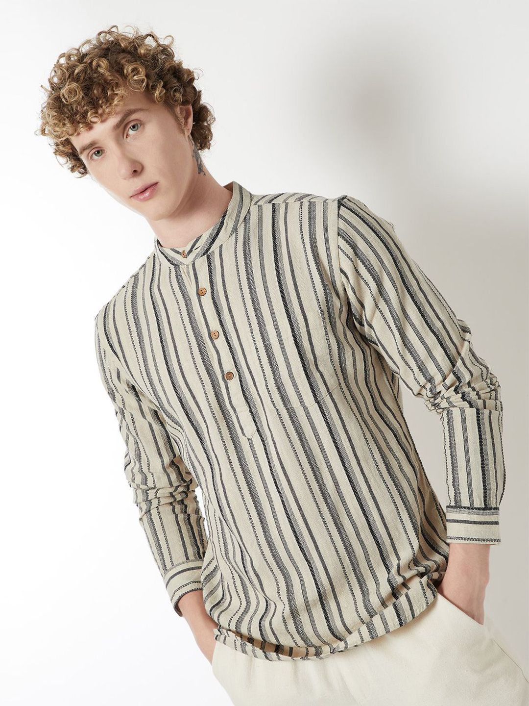 max Men Striped Pure Cotton Straight Kurta-picture-31