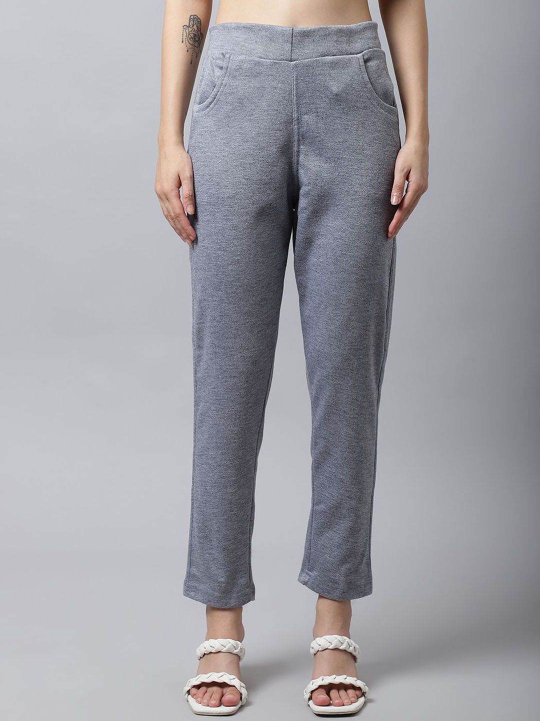 LEGITLOOKS Women Slim Fit High-Rise Easy Wash Woolen Trouser-picture-14