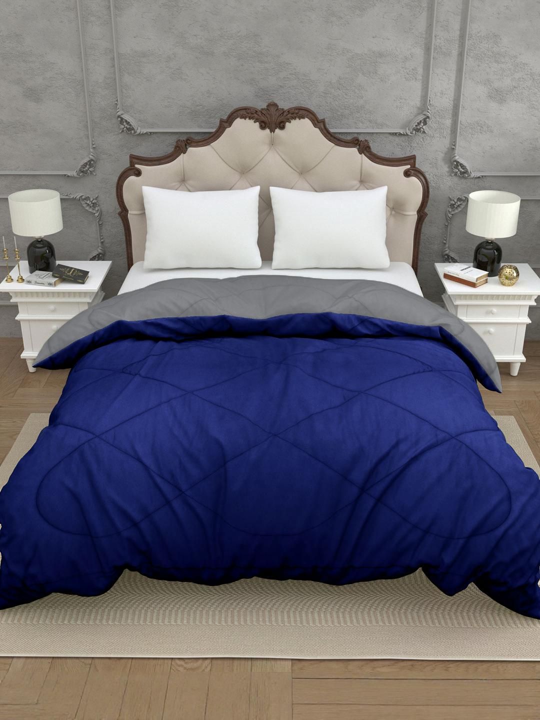 Myntra Elegant Homes Navy Blue Microfiber Heavy Winter 210 GSM Double Bed Comforter-picture-18