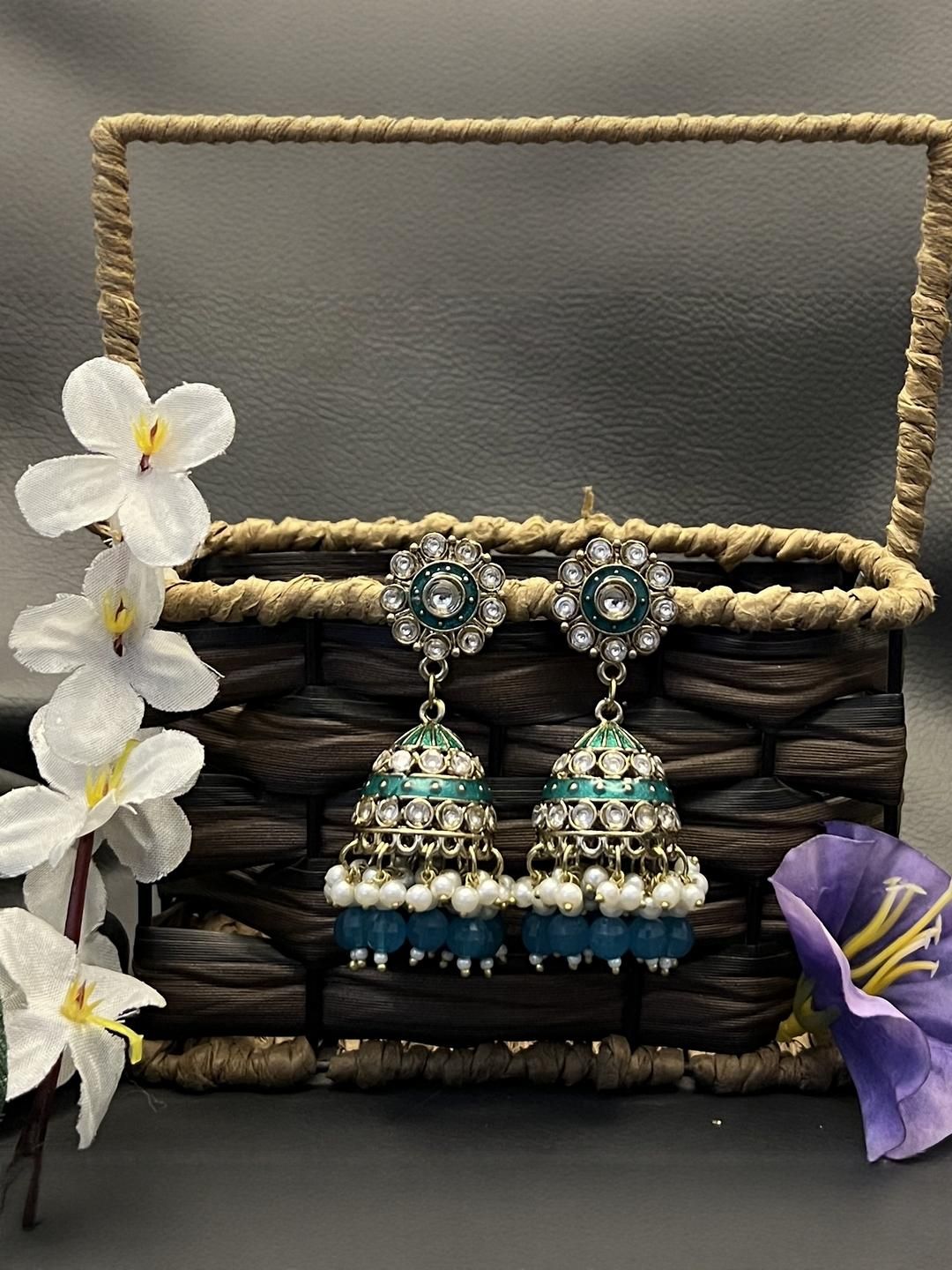 Fashion Theme Women Blue Earrings Jhumka