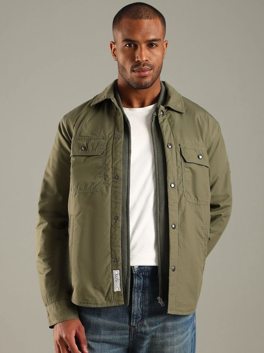 Tommy Hilfiger Men Spread Collar Pure Cotton Solid Tailored Jacket-image-37