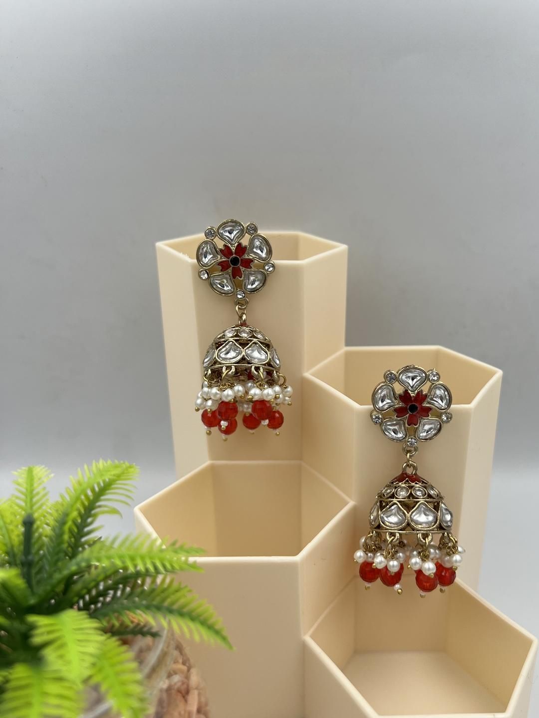 Fashion Theme Brass-Plated Jhumkas Earrings-picture-16