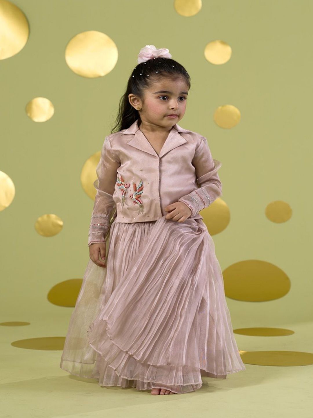 Vivedkids Girls Embroidered Thread Work Ready to Wear Lehenga &-picture-42