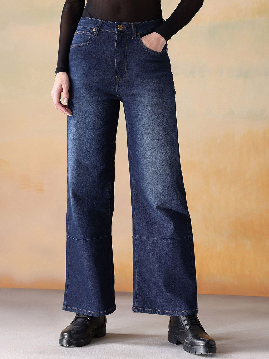 Flying Machine Women Wide Leg High-Rise Light Fade Stretchable Jeans-picture-27