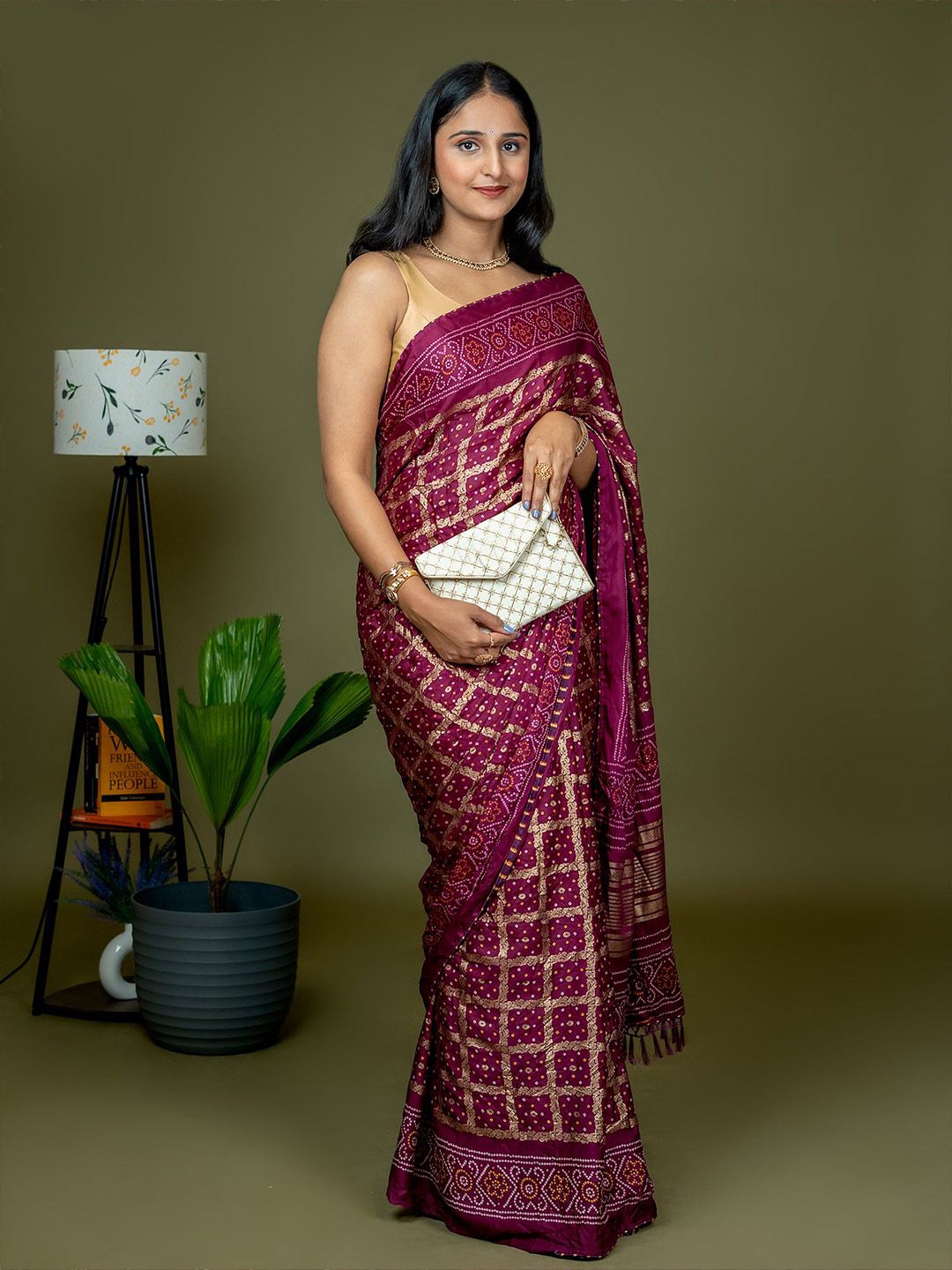 HELLA FASHIONS Bandhani Checked Saree-picture-27