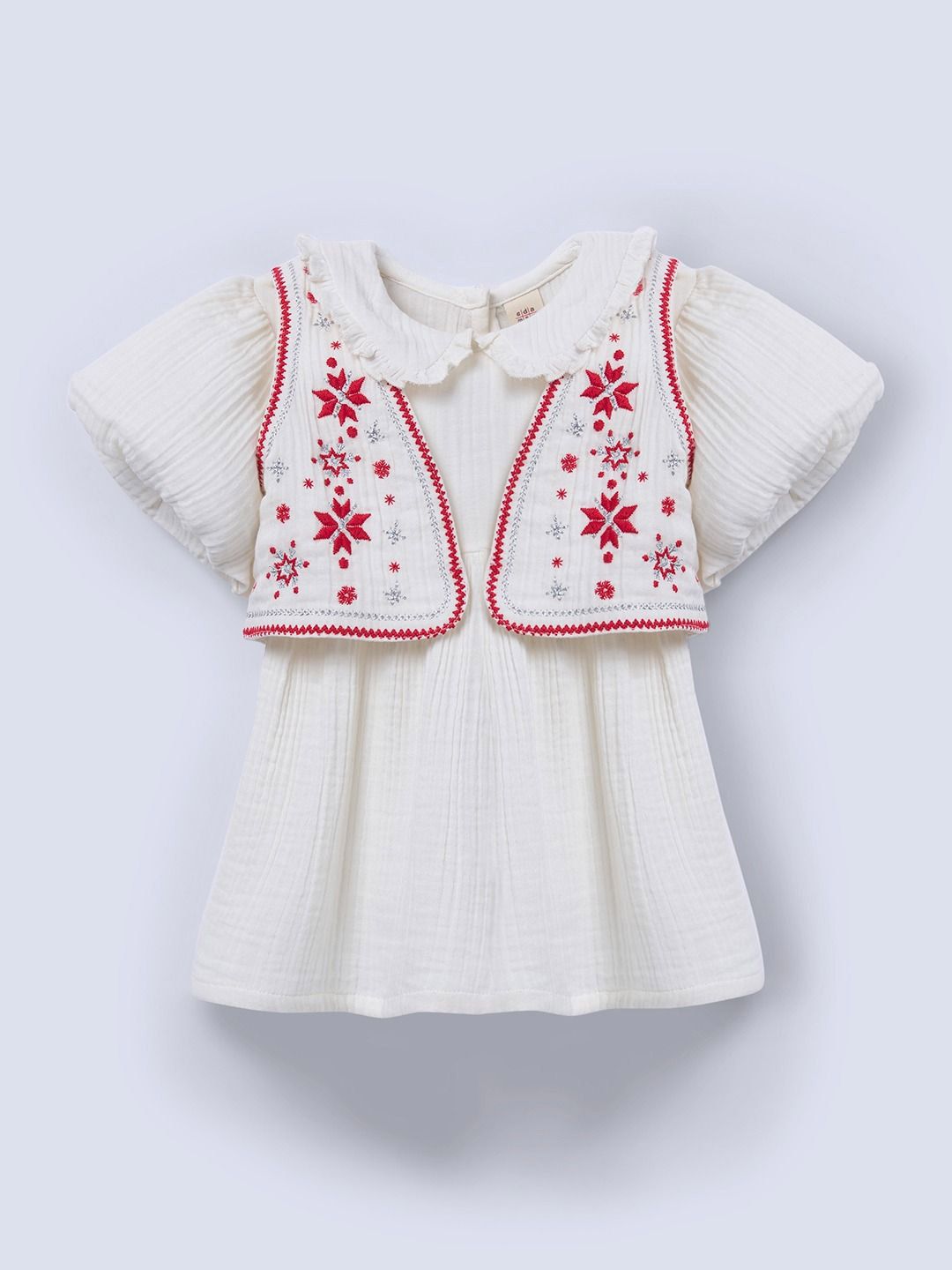 Ed-a-Mamma Girls Embroidered Cotton Fit & Flare Dress-picture-18