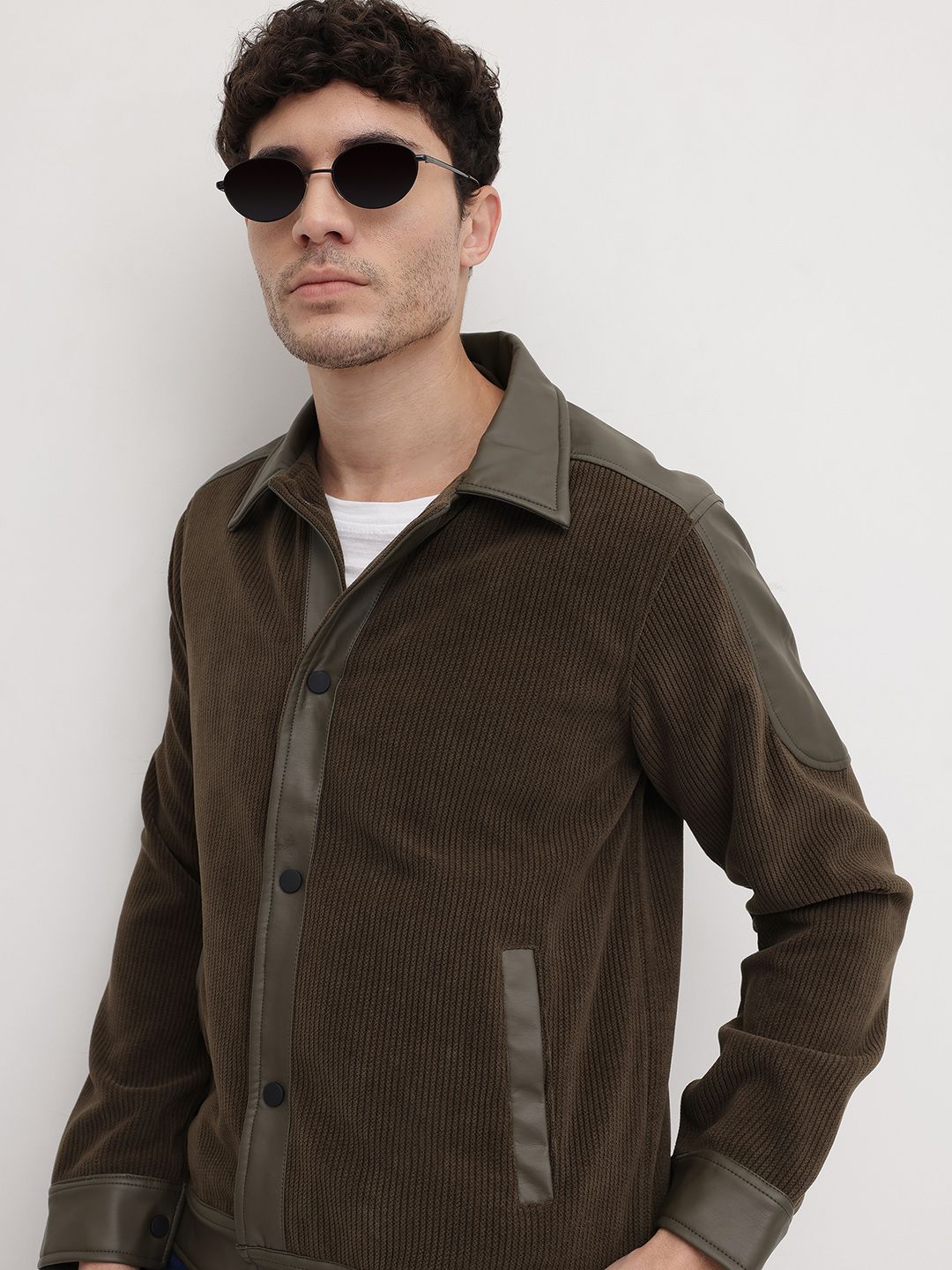 The Roadster Life Co. Contrast Panel Corduroy Finish Tailored Jacket-picture-29