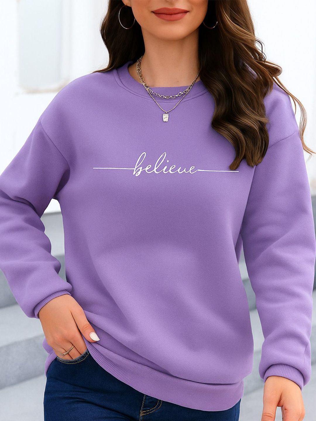 KASHIAN Women Printed Round Neck Pullover Sweatshirt-picture-52