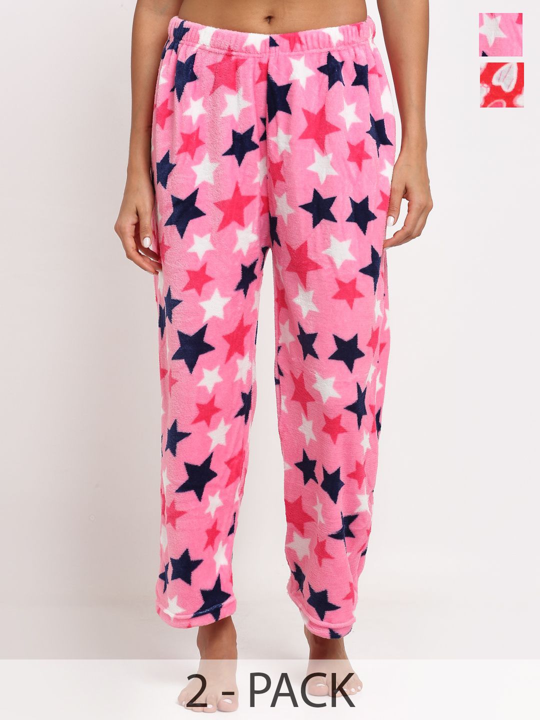 ETC Pack Of 2 Printed Mid-Rise Lounge pants-picture-38