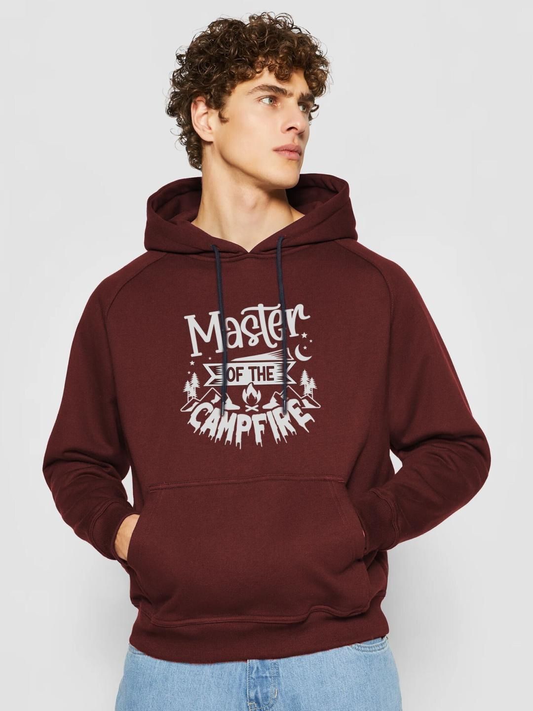 Moda Rapido Men Maroon Printed Hooded Sweatshirt-picture-38