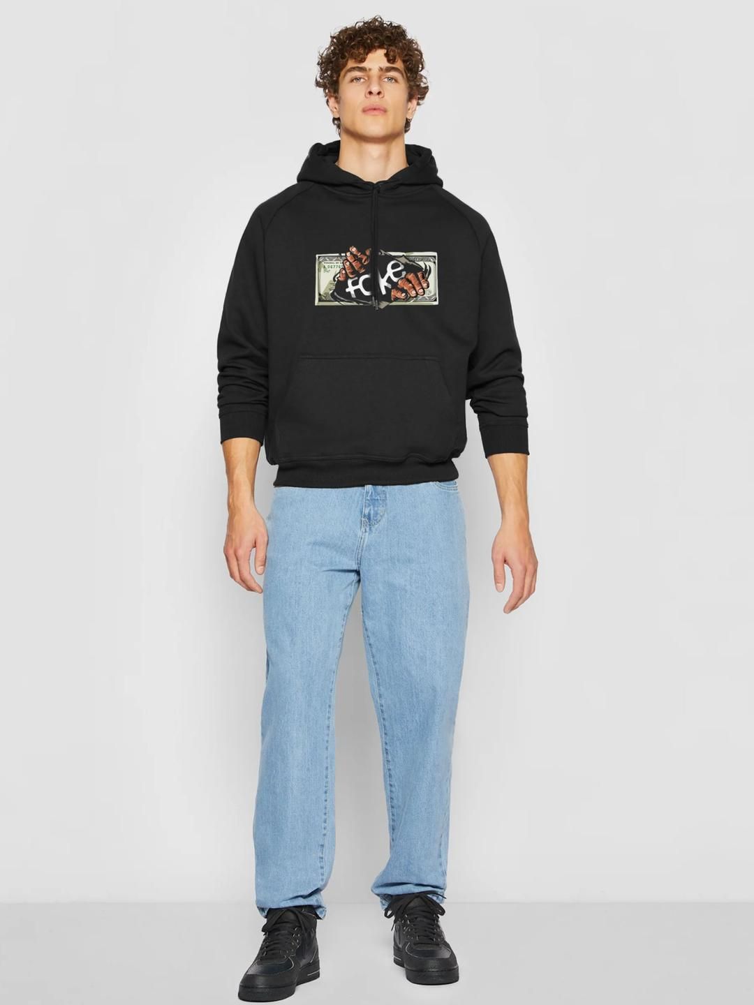 Moda Rapido Men Black Printed Hooded Sweatshirt-picture-36