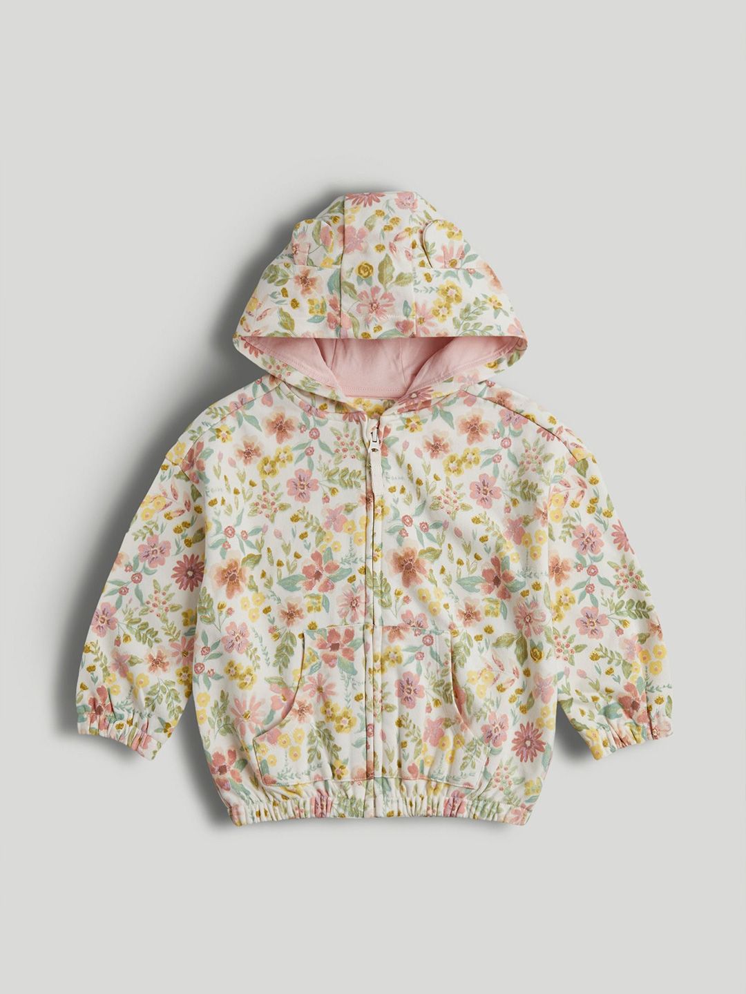mothercare Girls Hooded Floral Windcheater Bomber Jacket-picture-47