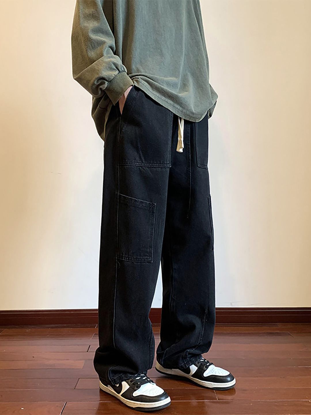 StyleCast Men Wide Leg Low-Rise Cotton Jeans-picture-42