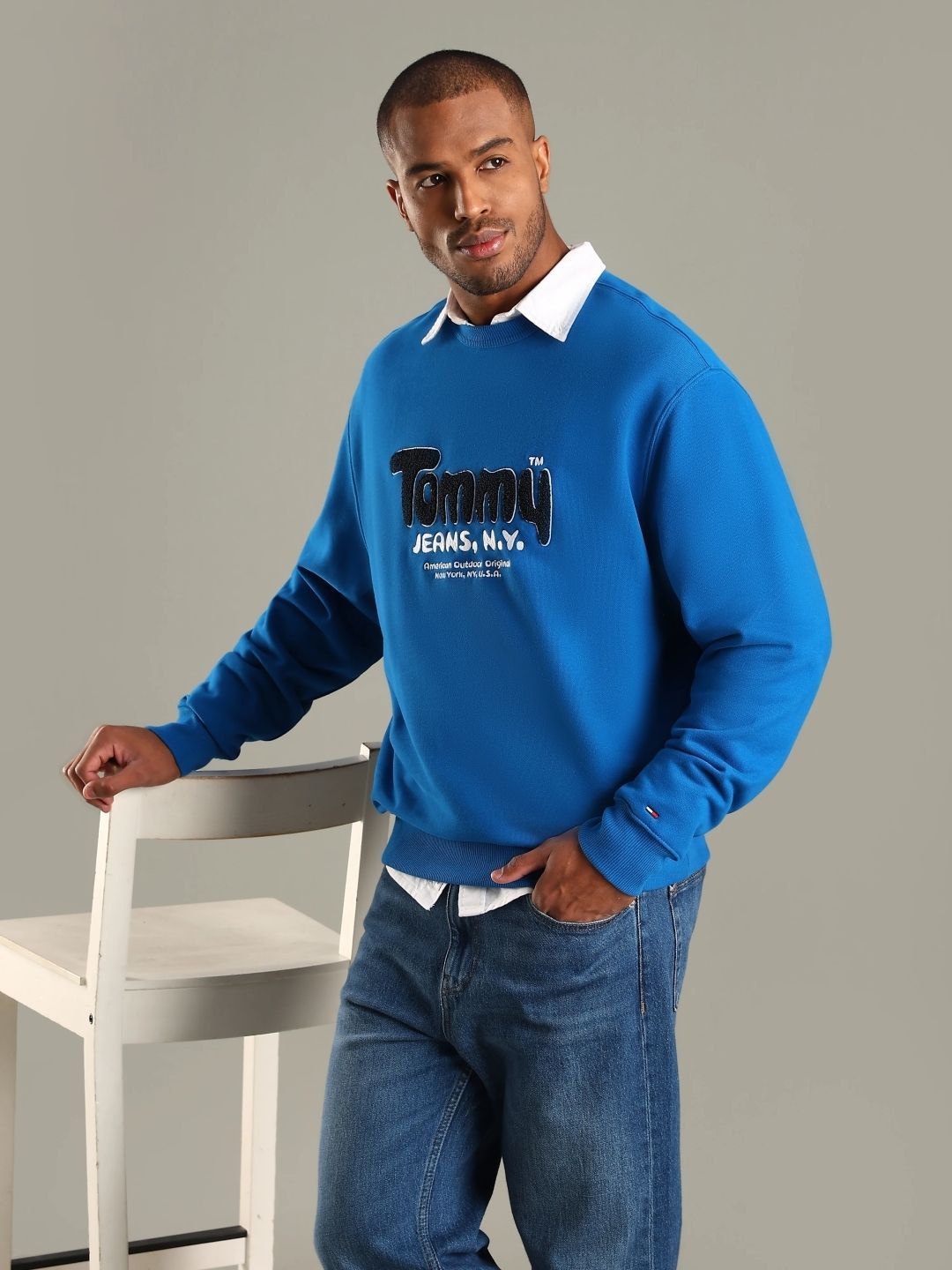 Tommy Hilfiger Men Brand Logo Embroidered Round Neck Pullover Sweatshirt-picture-33