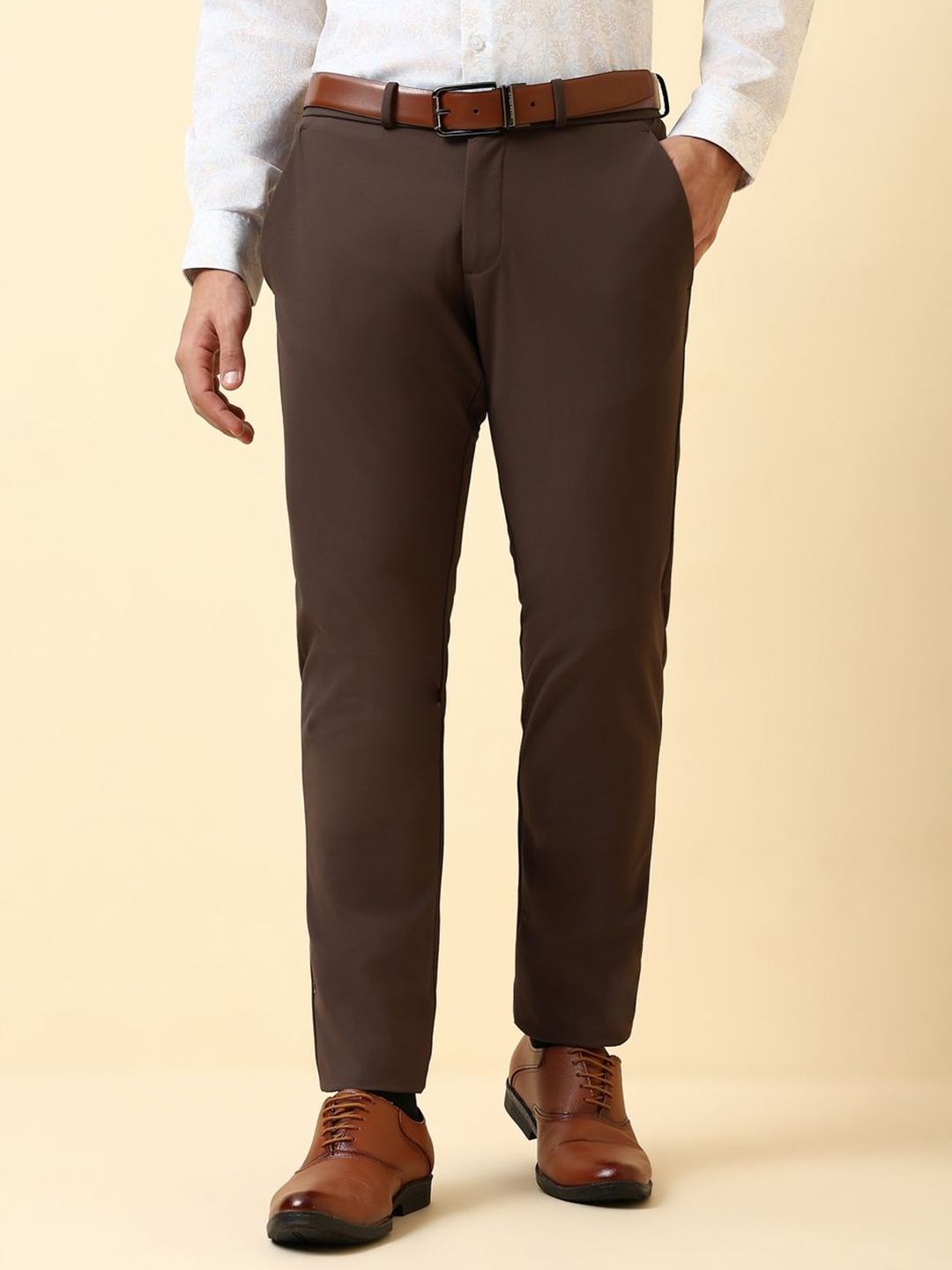 Allen Solly Men Slim Fit Mid-Rise Formal Trousers-picture-30