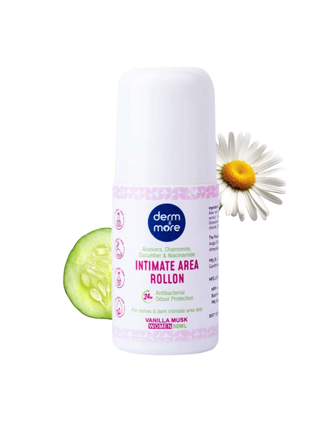 Derm & More Intimate Area Roll On With Aloevera - 50 ml-image-2