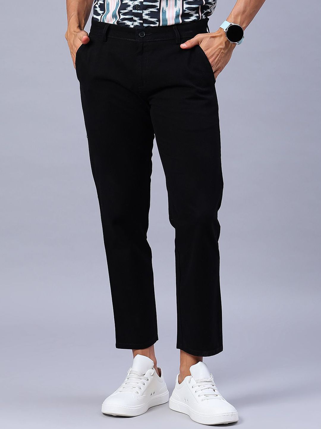 V-Mart Men Mid-Rise Cropped Cotton Chinos Trousers-picture-52