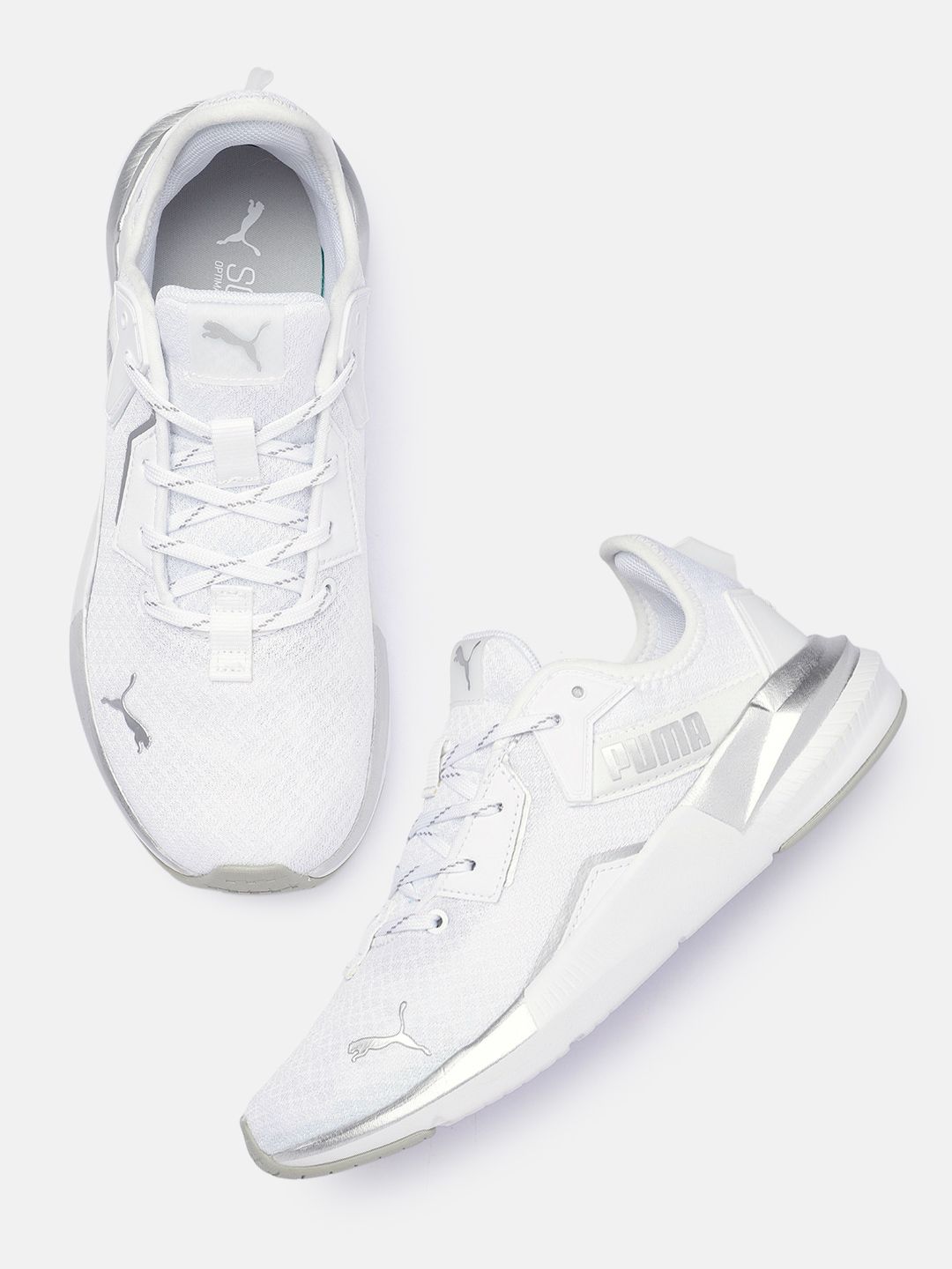 Puma Women Platinum Metallic Mesh Running Shoes-picture-12