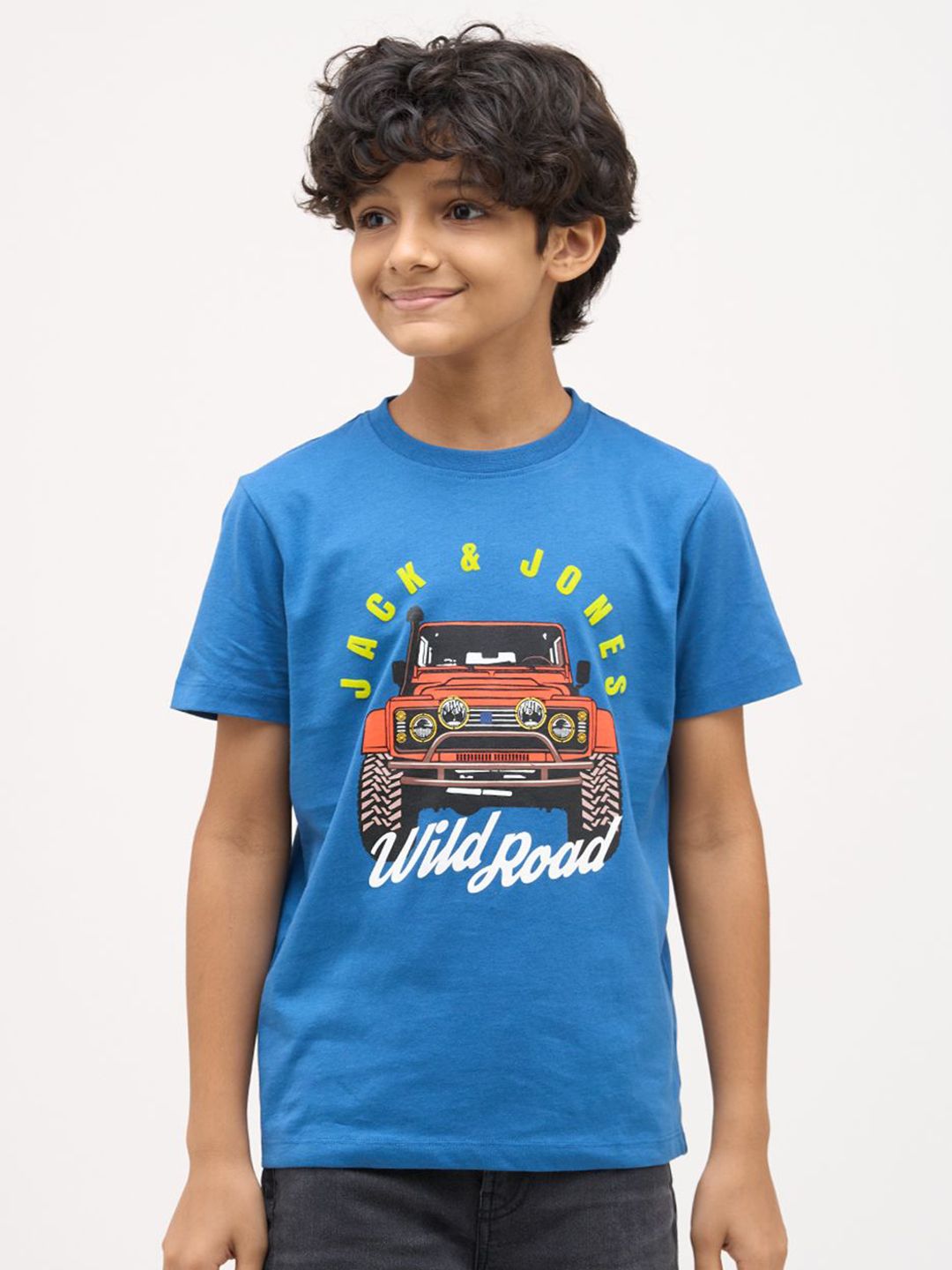 Jack & Jones Junior Boys Graphic Printed Round Neck Pure Cotton T-shirt-picture-41