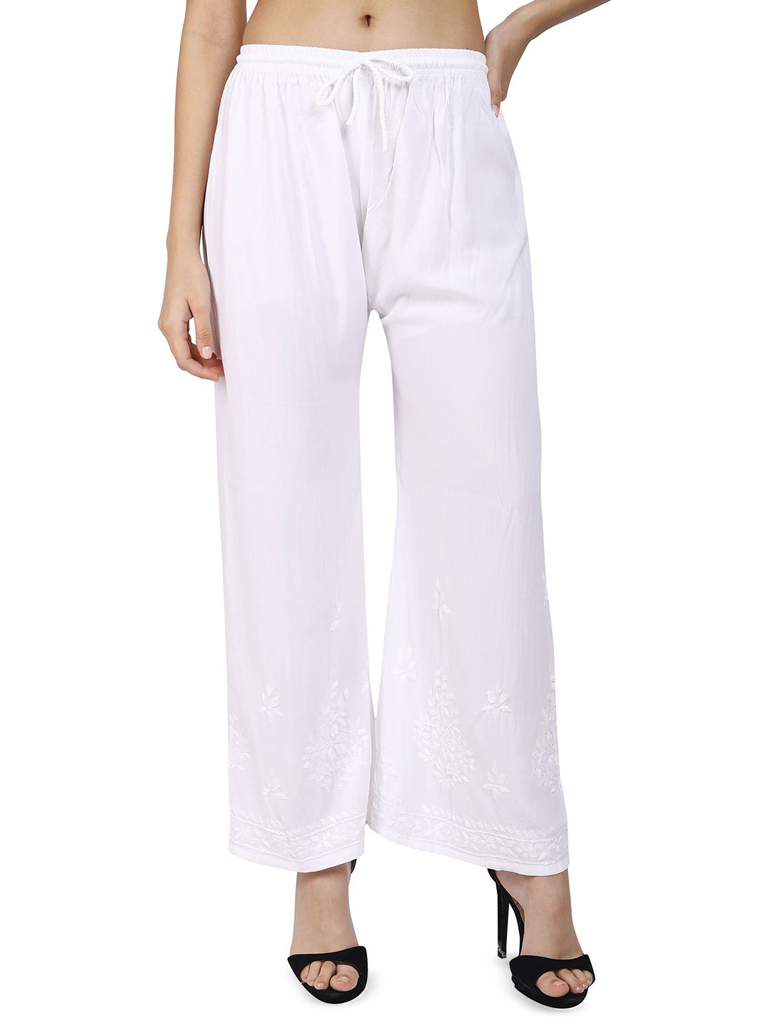the lucknowi chikan Women Cotton Chikankari Pallazo-image-41