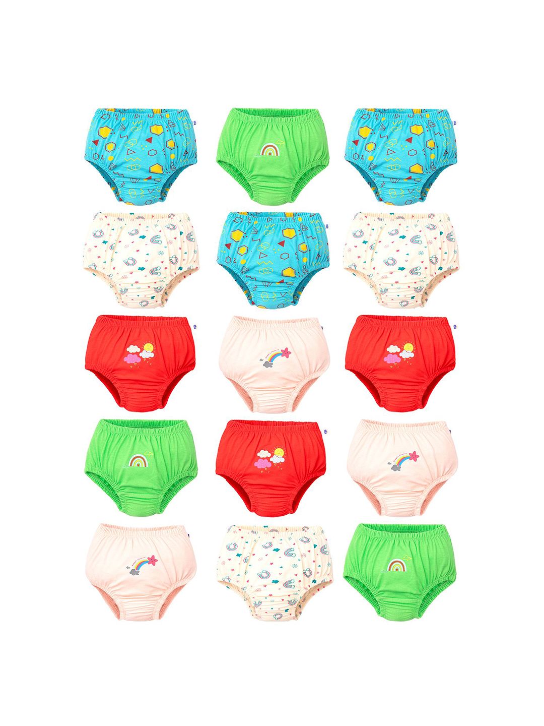 SuperBottoms Kids Pack Of 15 Pure Cotton Basic Briefs BAS-UND-U-V2-BR-DD-4_6Y-15P-picture-15