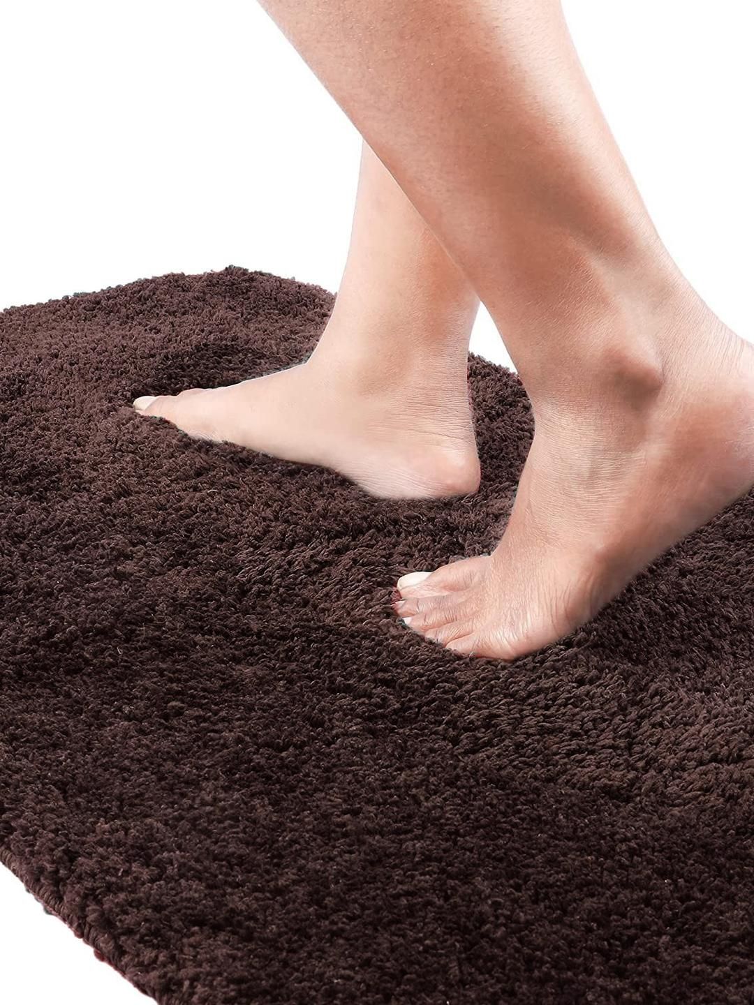 CROWN MATTINGS Brown 1400 GSM Microfibre Bath Rugs-picture-16