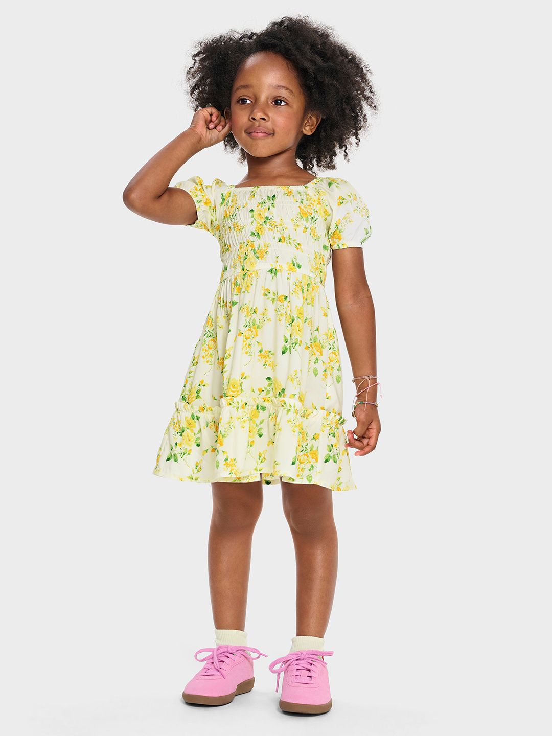 THE CHILDREN'S PLACE Floral Print Ruffled Smocked Dress-picture-30