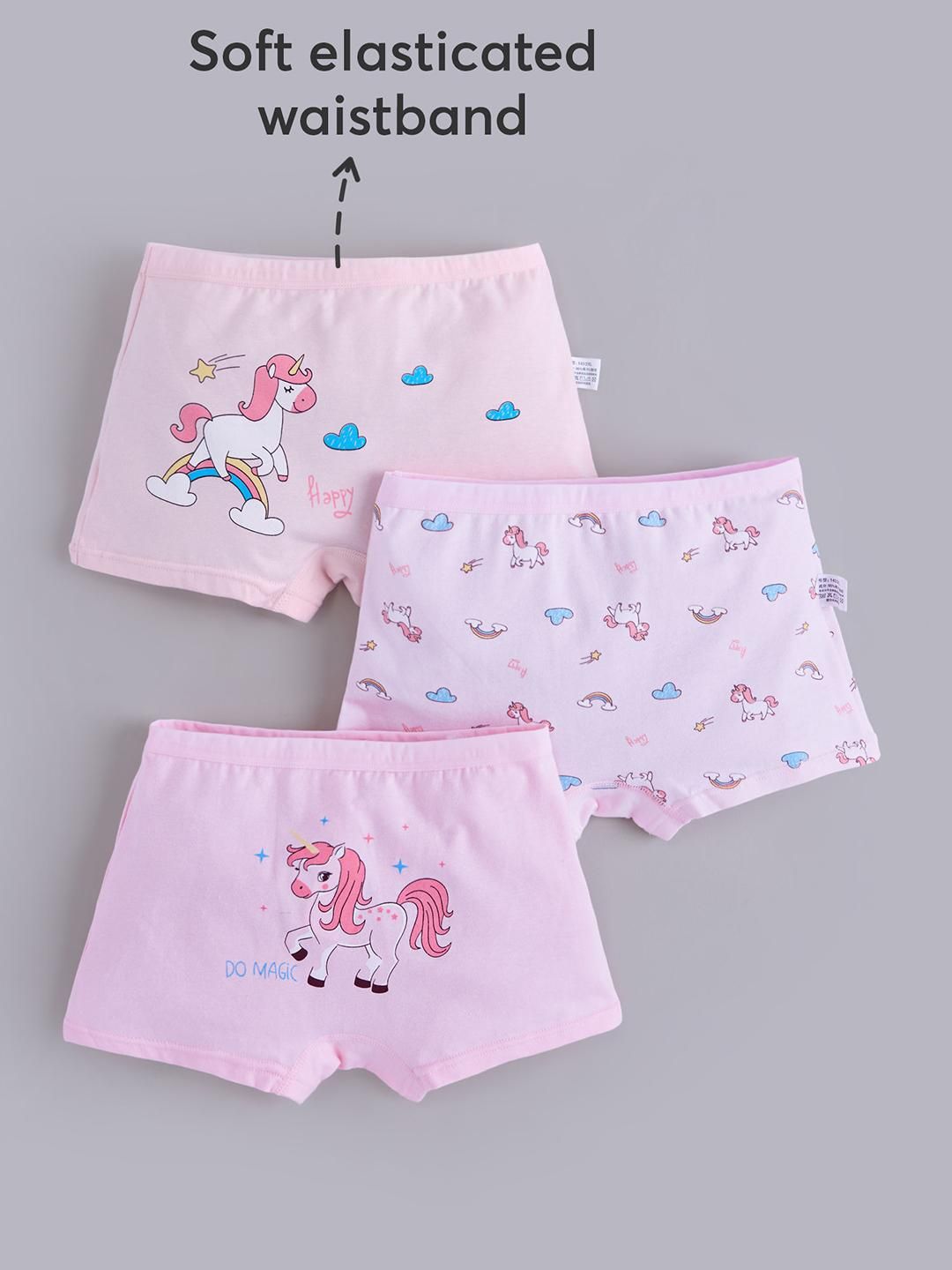 Hopscotch Girls Pack Of 3 Unicorn Printed Briefs-image-16