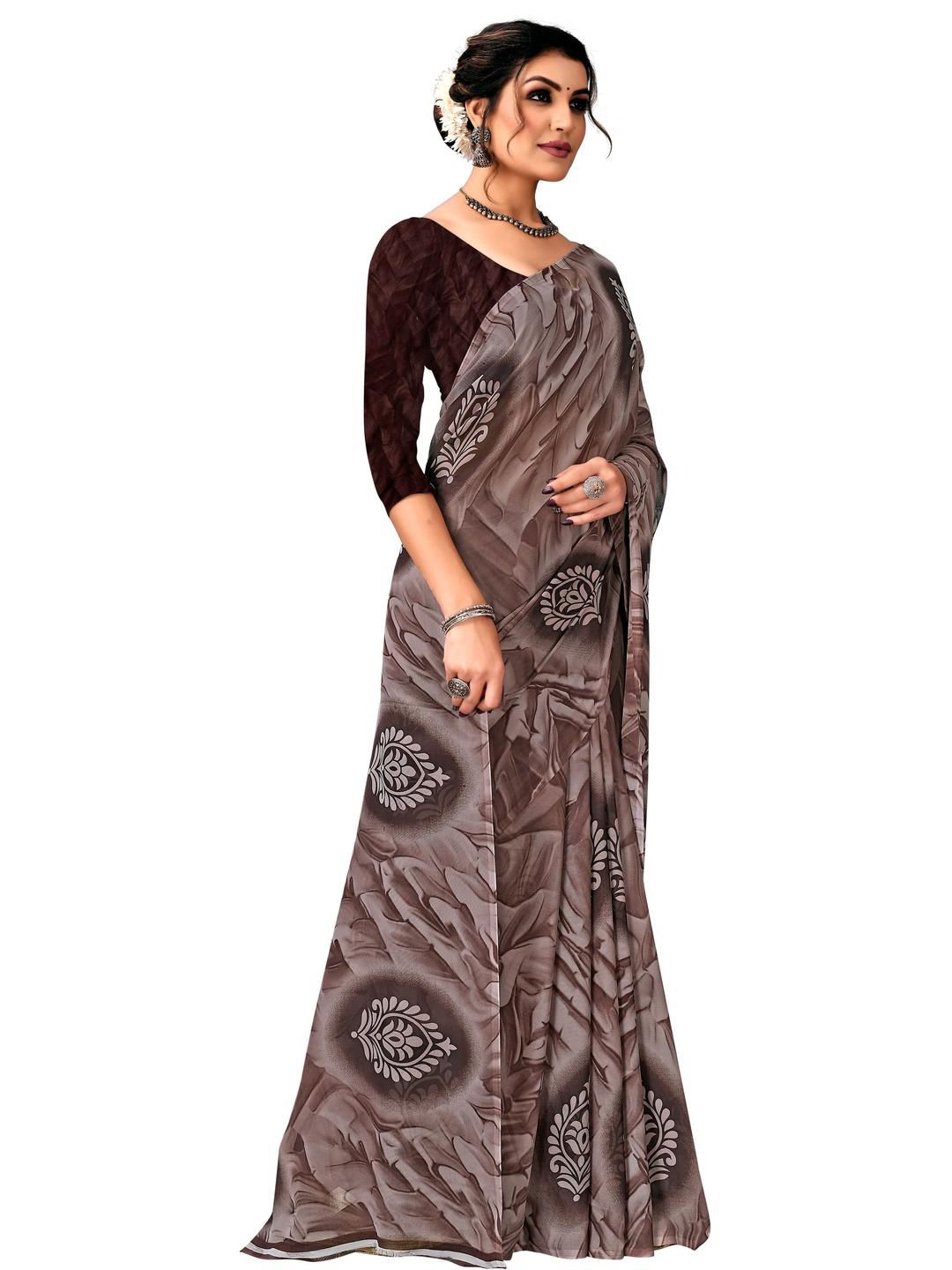 KANOODA Ethnic Motifs Printed Pure Georgette Saree-picture-15