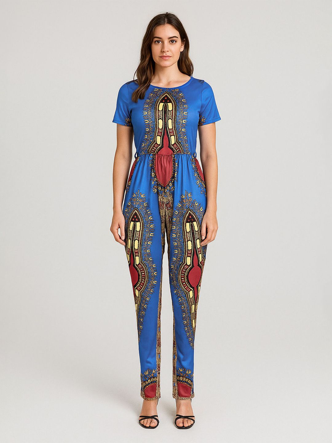 LULU & SKY Women Tribal Printed Basic Jumpsuit-picture-39
