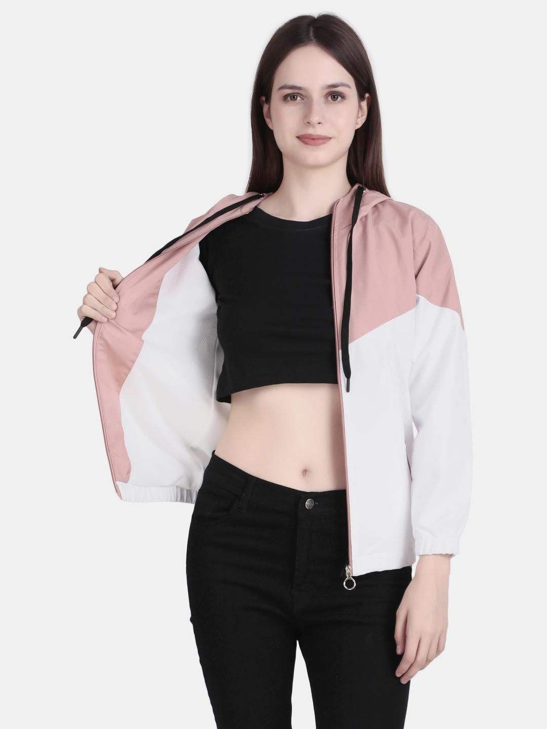 HERE&NOW Women Windcheater Outdoor Open Front Jacket
