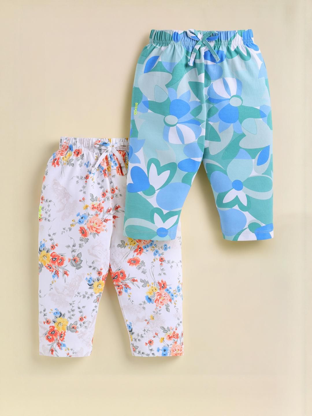 Biskid Girls Pack Of 2 Printed Low Rise Cotton Capris-picture-31