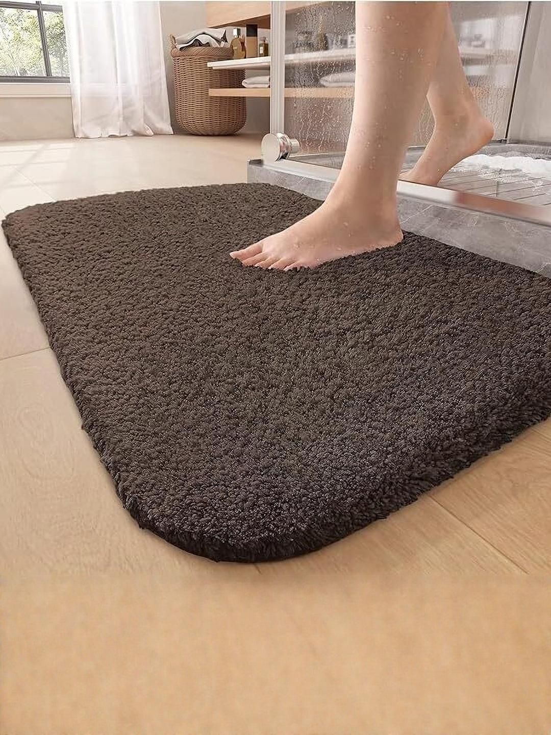 CROWN MATTINGS Brown 1400 GSM Microfibre Bath Rugs-picture-35