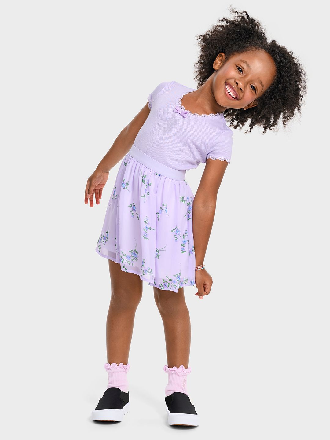 THE CHILDREN'S PLACE Girls Floral Print Fit & Flare Dress-picture-53