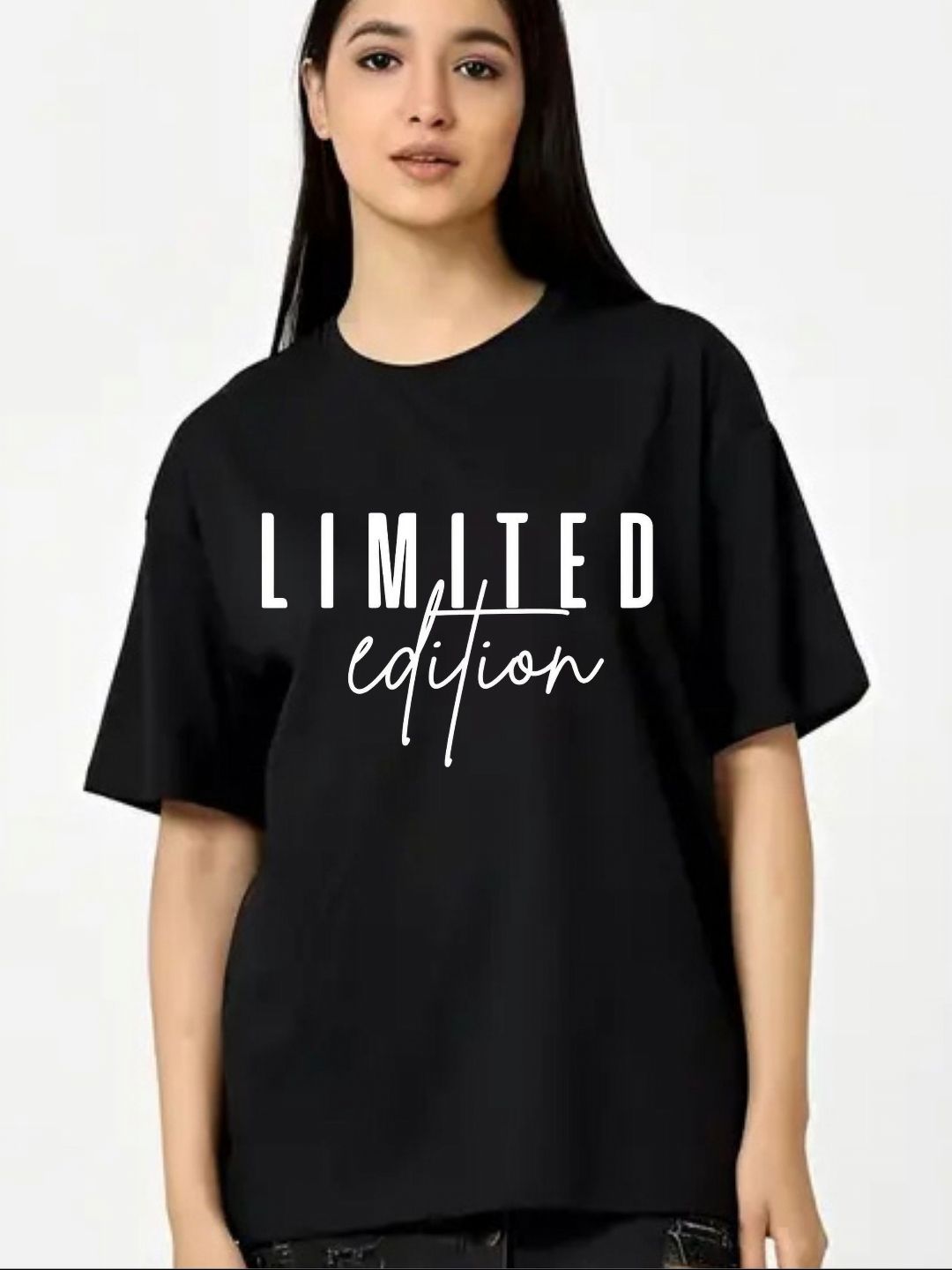 Fashnobic Women Dry Fit Typography Printed Round Neck Cotton Oversized Cotton T-shirt-picture-13