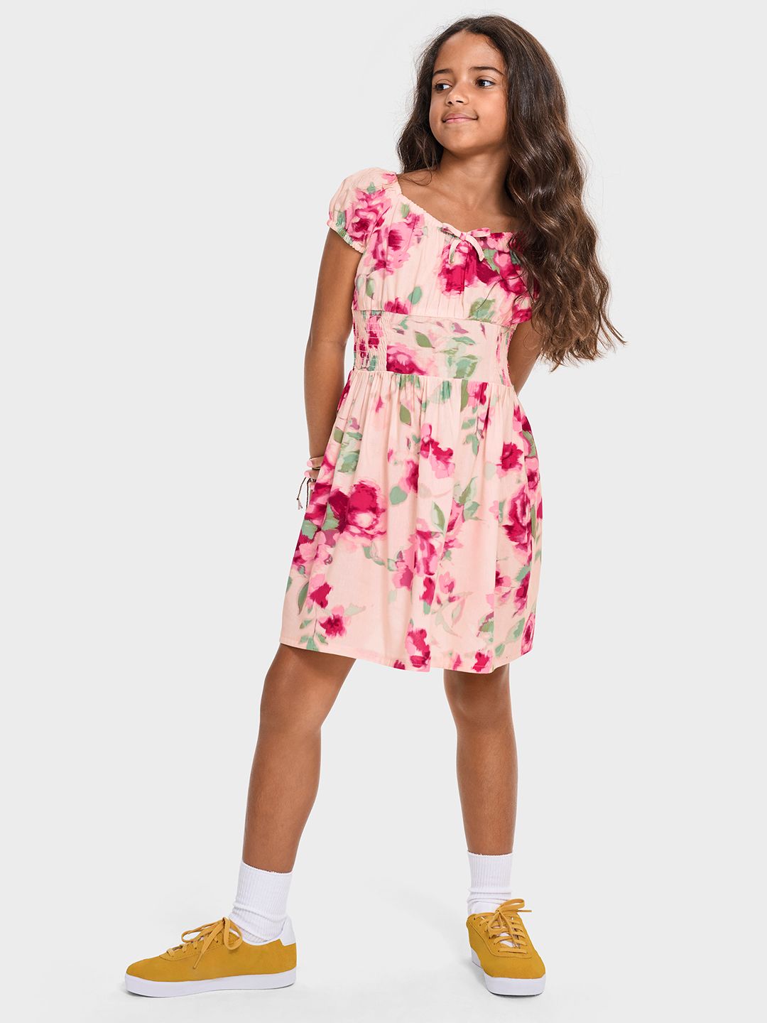 THE CHILDREN'S PLACE Floral Print Smocked & Bow Detail Mini Dress-picture-15