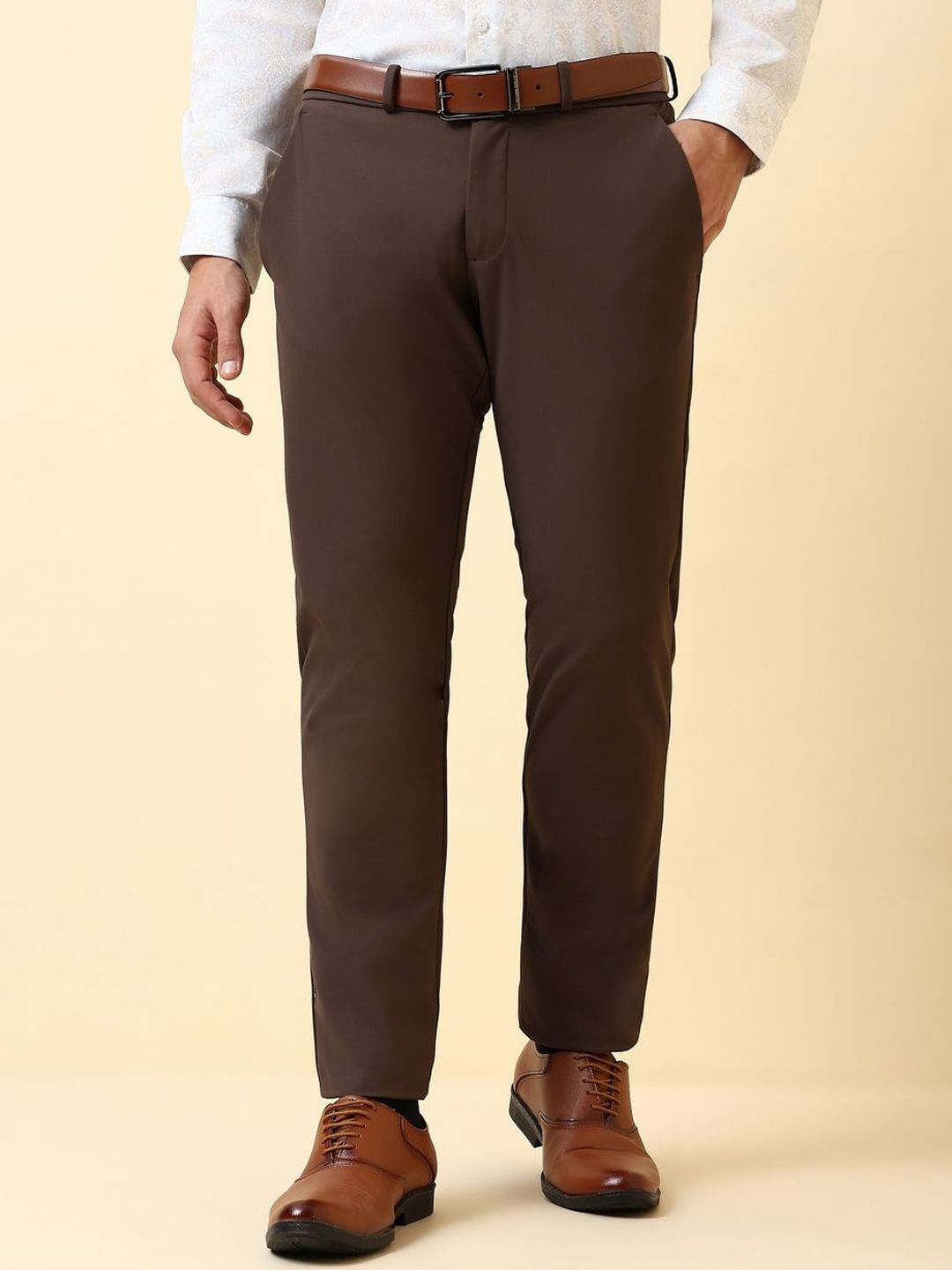 Allen Solly Men Slim Fit Mid-Rise Formal Trousers-picture-27