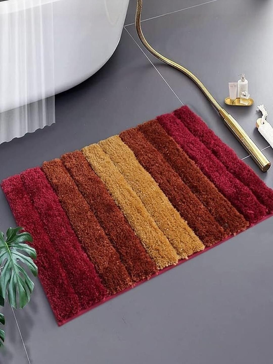 CROWN MATTINGS Red 1400 GSM Microfibre Bath Rugs-picture-18