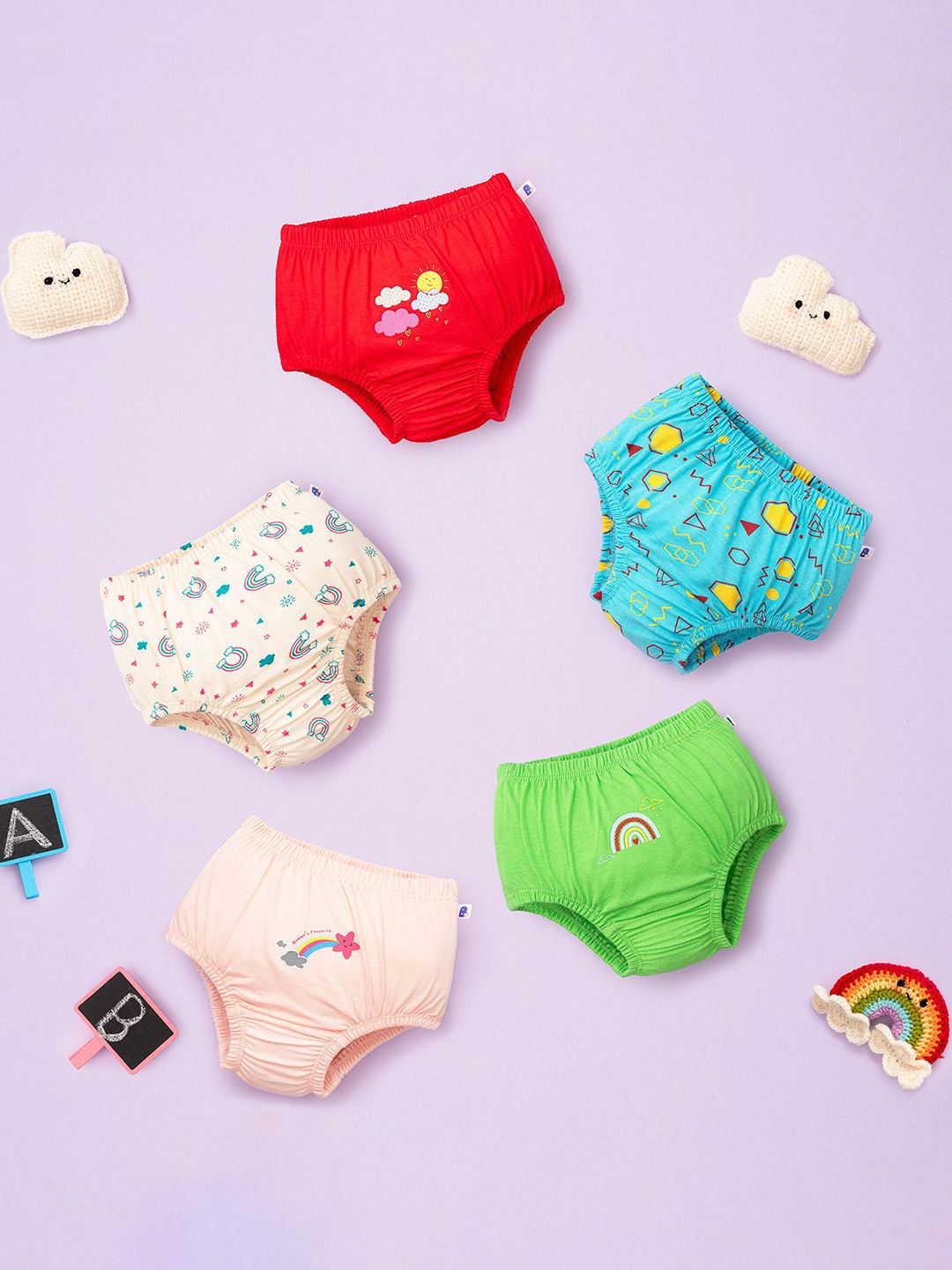 SuperBottoms Kids Pack Of 5 Pure Cotton Basic Briefs BAS-UND-U-V2-BR-DD-4_6Y-5PACK-picture-20