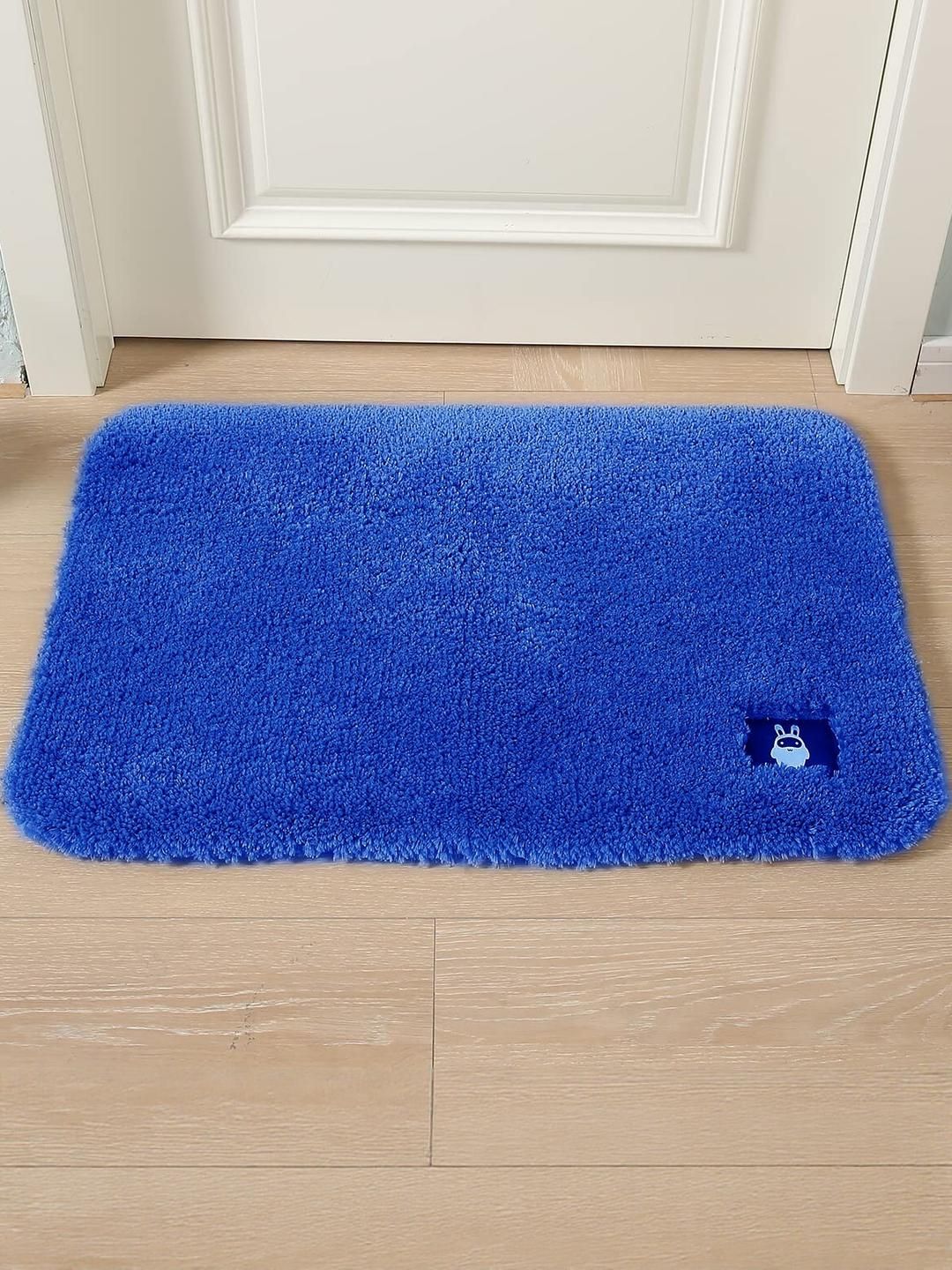 CROWN MATTINGS Blue 1400 GSM Microfibre Bath Rugs-picture-21