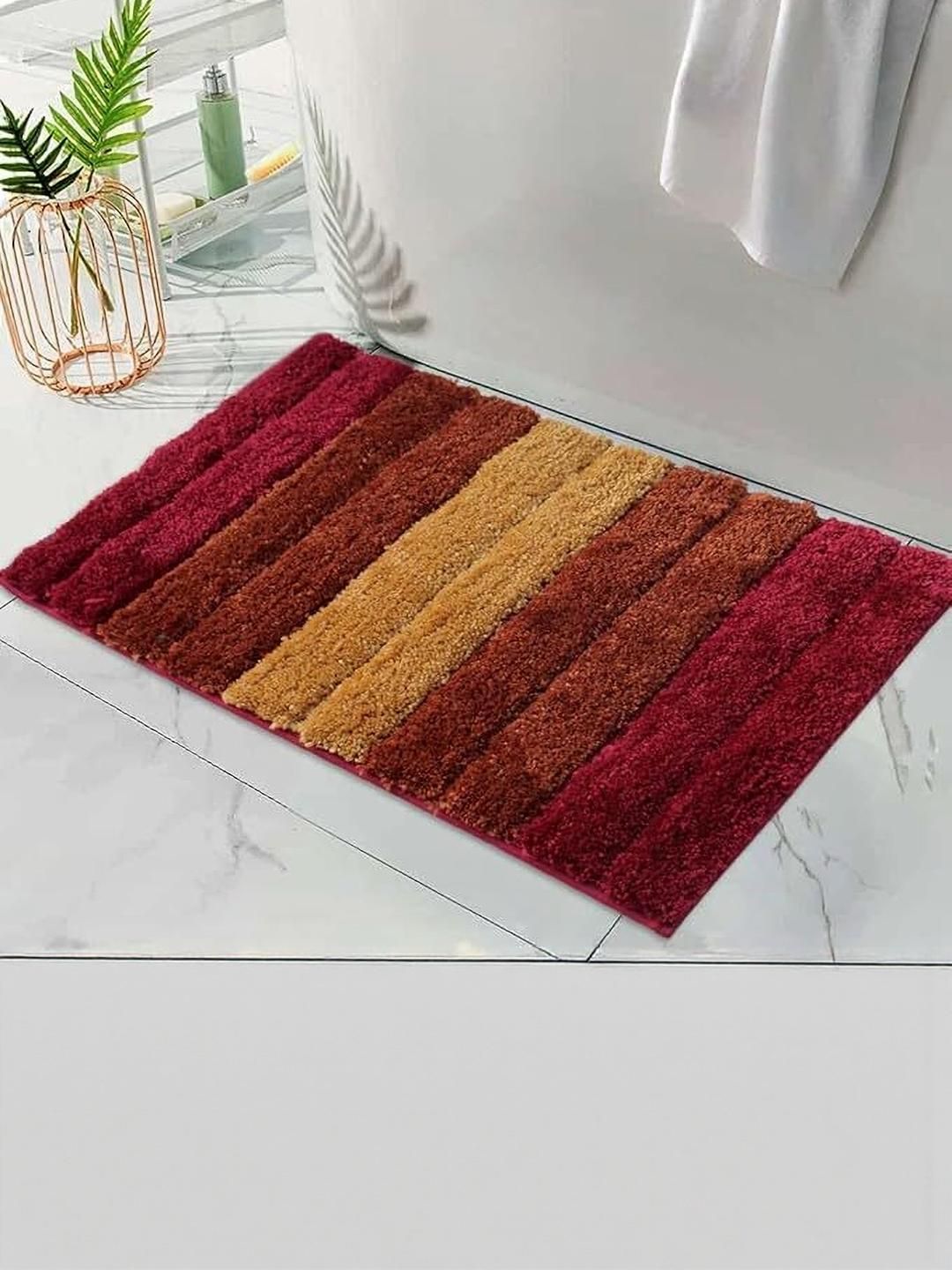 CROWN MATTINGS Red 1400 GSM Microfibre Bath Rugs-picture-17