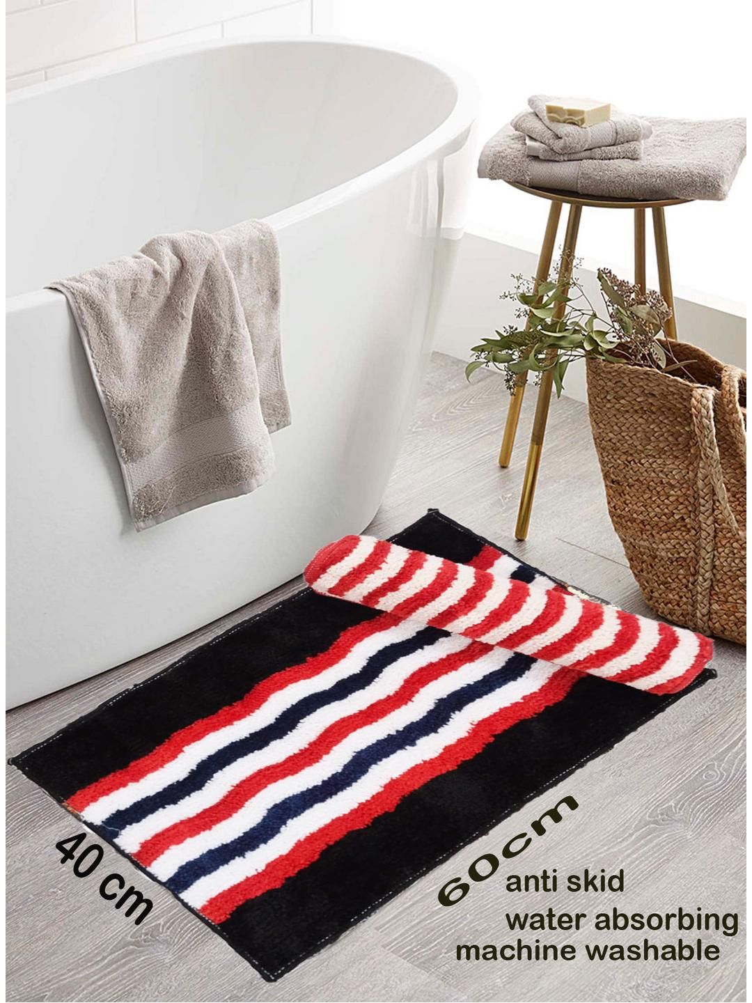 CROWN MATTINGS Red 1400 GSM Microfibre Bath Rugs-picture-35