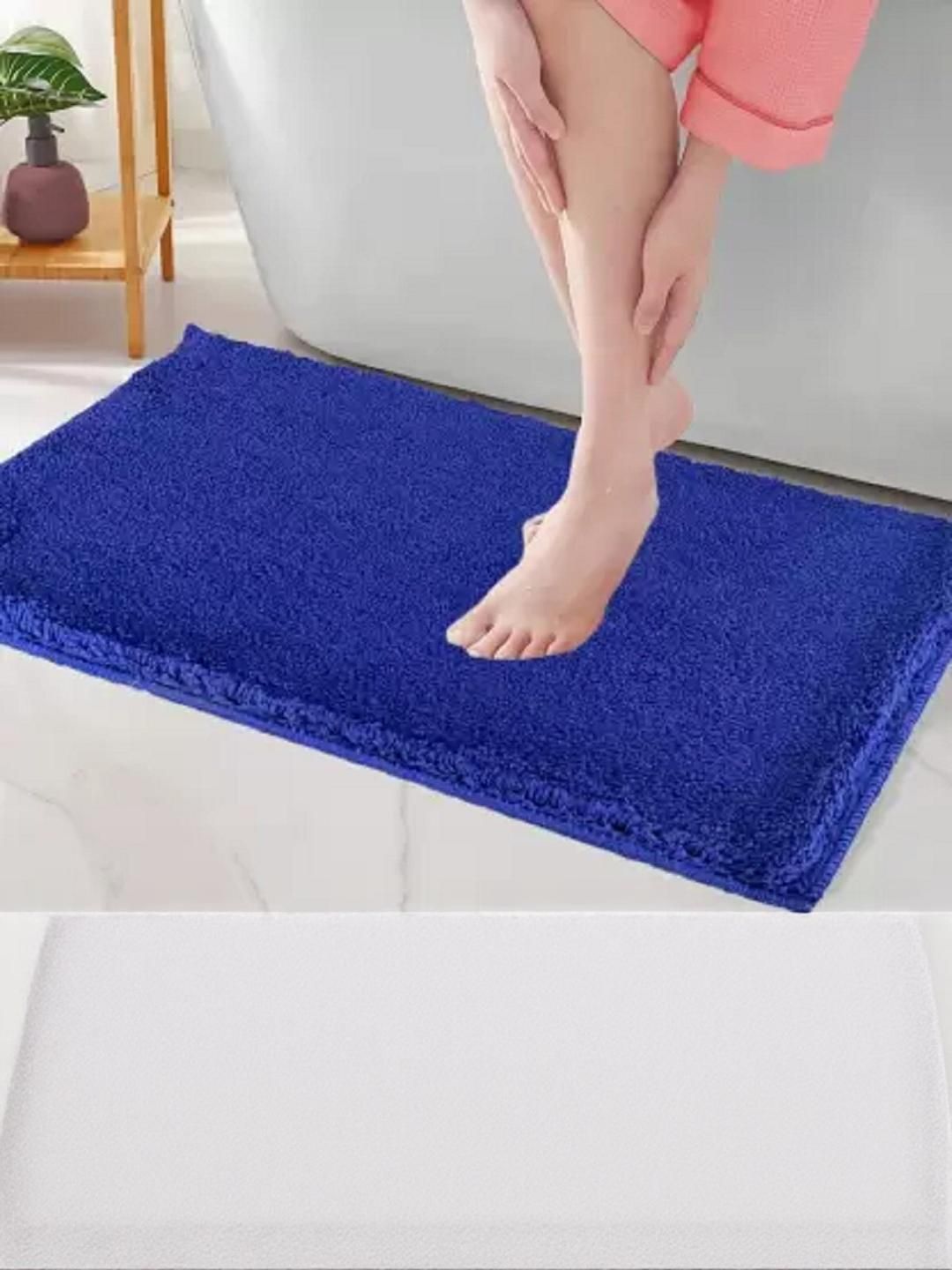 CROWN MATTINGS Blue 1400 GSM Microfibre Bath Rugs-picture-22