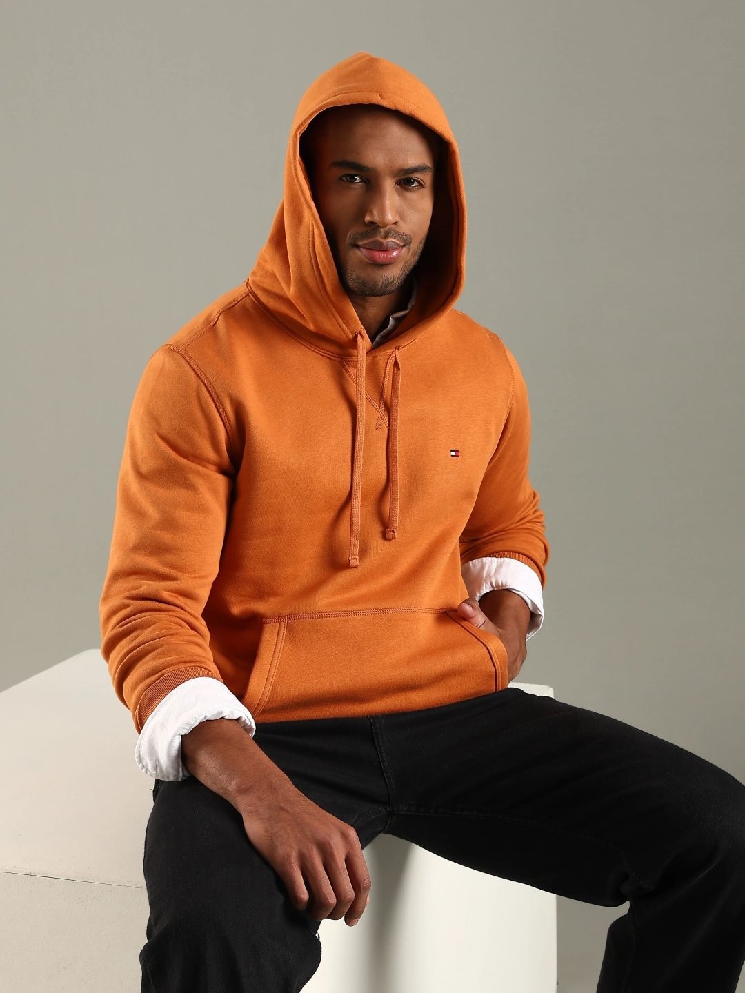 Tommy Hilfiger Men Solid Regular Fit Cotton Sweatshirt-picture-10