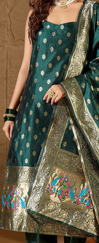 VredeVogel Set Kurta Donna In Viscosa Roman Silk Ricamata Con Pantaloni E Dupatta In Organza - Abito Tradizionale Elegante - 3