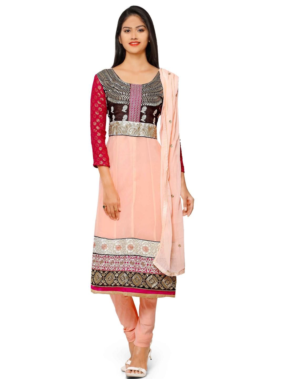 Moda Rapido Embroidered Silk Georgette Semi-Stitched Dress Material-picture-28