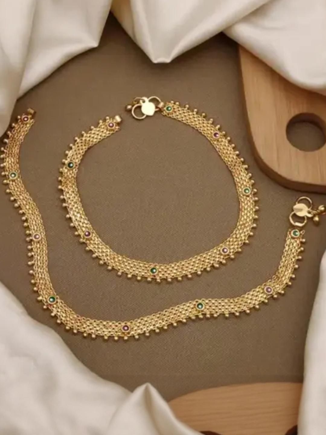 RESSI FASHION JEWELLERY Women Gold-Plated Anklet-picture-17