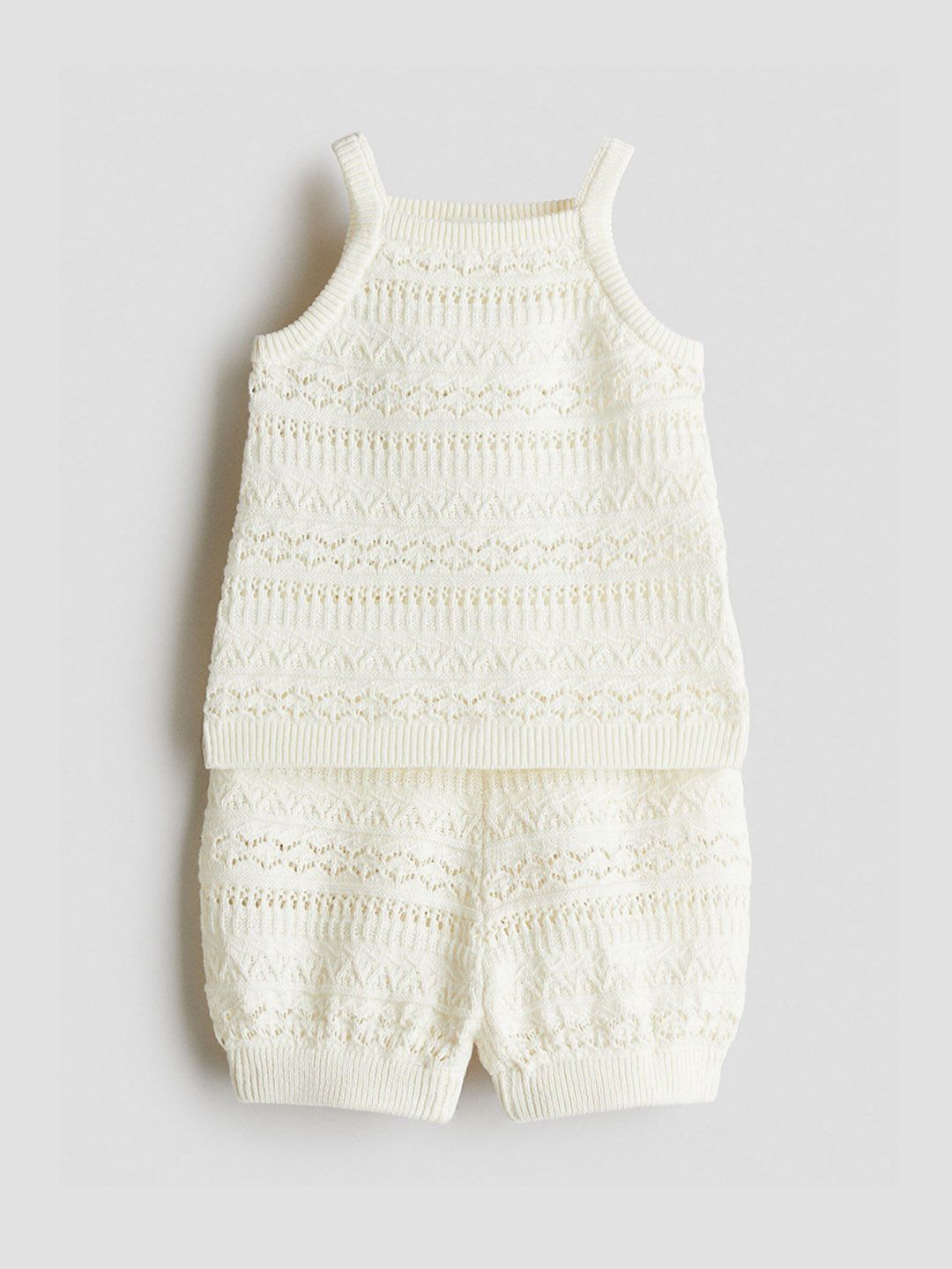 H&M Girls Pure Cotton 2-Piece Pattern-Knit Set