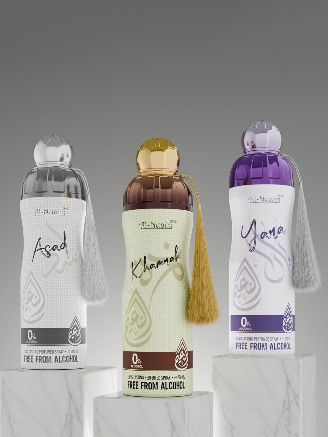 Al-Nuaim Set Of 3 Yara, Asad & Khamrah Perfume Body Spray - 200 ml Each-image-31